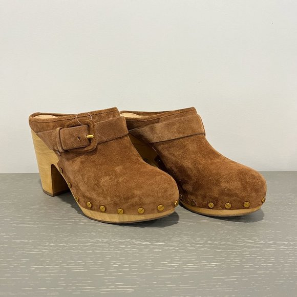 Veronica Beard Dacey Suede Mule Clogs Womens Size 8 in Pecan Brown NWOT - Picture 5 of 10